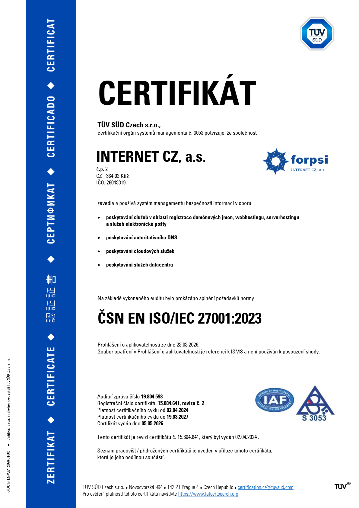 ČSN EN ISO/IEC 27001:2023
